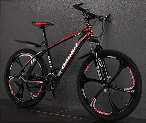 Mountainbike : WJSW Off-Road-Dämpfung Mountainbike, 26-Zoll-Rad Reiten Dämpfung Mountainbike für Erwachsene (Farbe: schwarz rot, Größe: 27 Geschwindigkeit)