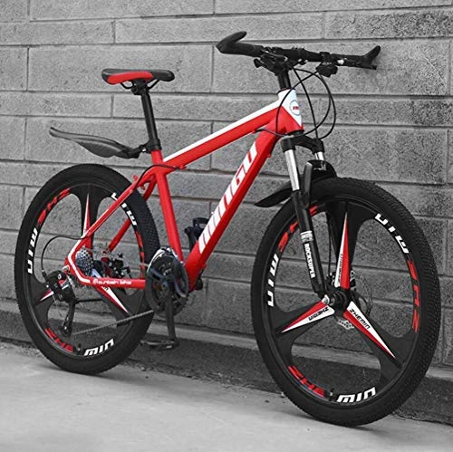Mountainbike : WJSW Variabler Speed ​​Herren MTB, Mountain Bikes Offroad Dämpfung City Road Fahrrad (Farbe: Rot, Größe: 24 Speed)