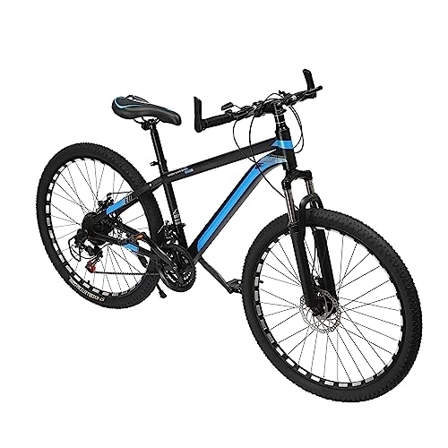 Mountainbike : WUPYI2018 Mountainbike 26 Zoll MTB mit 21-Gang-Fingerpaddle-Schaltsystem, Jugend Fahrrad für Jungen, Mädchen, Mountain Bike für Damen, Herren(Schwarz-Blau)