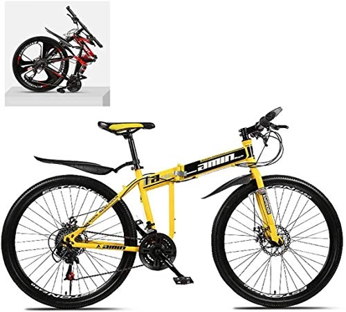 Zusammenklappbare Mountainbike : Adult-bcycles BMX 24 Zoll Folding Mountain Bikes, High Carbon Stahlrahmen Doppelstodmpfung Variable, All Terrain Schnell Faltbare Erwachsene Mountain Off-Road-Fahrrad (Color : D, Size : 21 Speed)