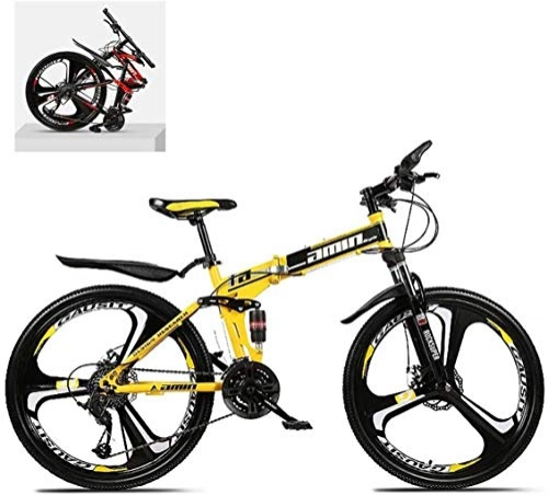 Zusammenklappbare Mountainbike : Adult-bcycles BMX 24 Zoll Folding Mountain Bikes, High Carbon Stahlrahmen Doppelstodmpfung Variable, All Terrain Schnell Faltbare Erwachsener Off-Road-Fahrrad (Color : B, Size : 24 Speed)