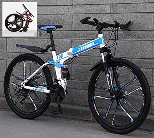Zusammenklappbare Mountainbike : Adult-bcycles BMX 24 Zoll Folding Mountain Bikes, High Carbon Stahlrahmen Doppelstodmpfung Variable, All Terrain Schnell Faltbare Erwachsener Off-Road-Fahrrad (Color : D, Size : 27 Speed)