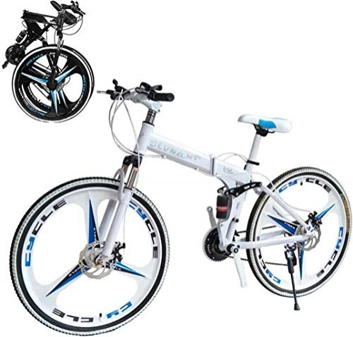 Zusammenklappbare Mountainbike : Adult-bcycles BMX 26 Zoll Bikes Folding Fahrrad Mountainbike Dual Disc Brake, Doppelschlag, 21 / 24 Geschwindigkeit, leicht und robust for Mnner Frauen Bike ( Color : C , Size : 21 speed )