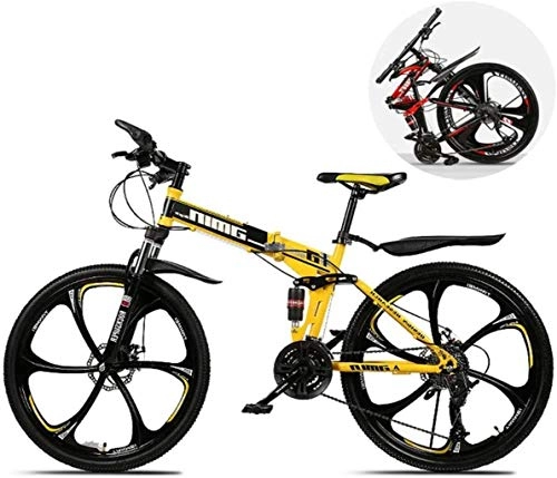 Zusammenklappbare Mountainbike : Adult-bcycles BMX 26 Zoll Mountainbikes, Folding 21 / 24 / 27 / 30 Geschwindigkeit Doppelstoßdämpfung Ein Rad Variable Speed ​​Bike, for Männer und Frauen Studentenarbeiter ( Color : I , Size : 30 speed )