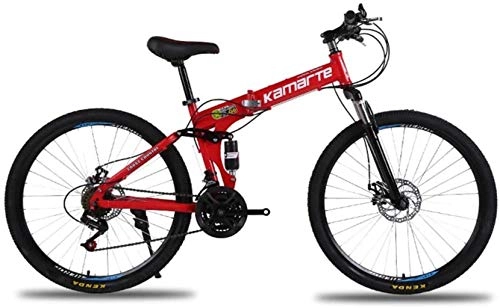 Zusammenklappbare Mountainbike : Adult-bcycles BMX Faltrad, Gebirgsfahrrad, Hard Tail Bike, 24Inch 21 / 24 / 27 Geschwindigkeit Fahrrad, Voll MTB Federung, Student Variable Speed Bike (Color : Red, Size : 27 Speed)