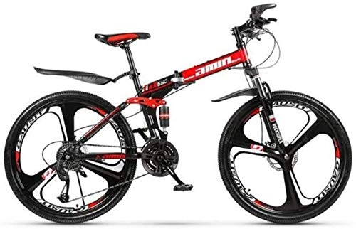 Zusammenklappbare Mountainbike : Adult-bcycles BMX Mountainbike Faltrder, 21 / 24 / 27 / 30-Gang-Doppelscheibenbremse Fully Anti-Rutsch, Off-Road Variable Speed Rennrad for Mnner und Frauen ( Color : Red , Size : 27 speed )