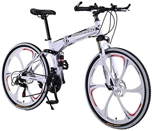 Zusammenklappbare Mountainbike : ANGEELEE 26-Zoll-MTB-Fahrrad mit Variabler Geschwindigkeit faltbares Unisex-Pendlerfahrrad faltbares Mountainbike und Offroad-Fahrräder mit Variabler Geschwindigkeit für Männer und Frauen-Weiß