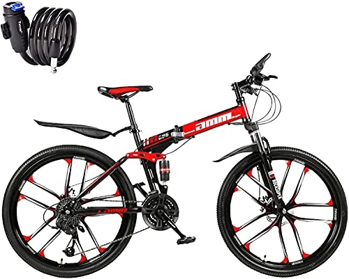 Zusammenklappbare Mountainbike : ASEDF Faltendes Mountainbike 26 in 27-Gang Dual-Shock Integrated-Rad-Falten-Mountainbike-Fahrrad für Erwachsene, Männer, Frauen I