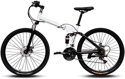 Zusammenklappbare Mountainbike : Ceiling Pendant Adult-bcycles BMX 24 Zoll Mountainbikes, leicht zu tragen Folding High Carbon Stahlrahmen mit Variabler Geschwindigkeit Doppelstodmpfung Klapprad (Color : B, Size : 24 Speed)