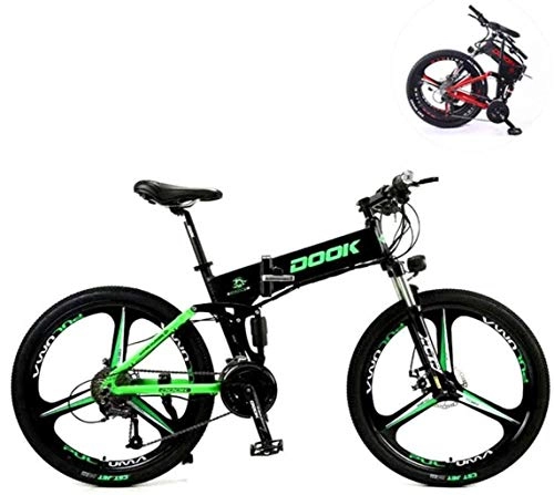 Zusammenklappbare Mountainbike : Ceiling Pendant Adult-bcycles BMX Electric Mountain Bikes, 26 Zoll 27 Geschwindigkeit Folding Lithium-Batterie-Aluminiumlegierung-Licht und bequemen zu Fahren Off-Road Fahrzeuge geeignet (Color : A)
