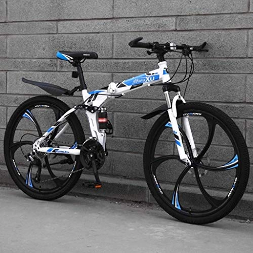 Zusammenklappbare Mountainbike : Ceiling Pendant Adult-bcycles BMX Folding Mountainbike, 21 / 24 / 27 Geschwindigkeit Fahrrad, Suspension MTB Faltbarer Rahmen 26", 3 / 6 / 10 Impeller, Doppelscheibenbremse (Color : A3, Size : 27)