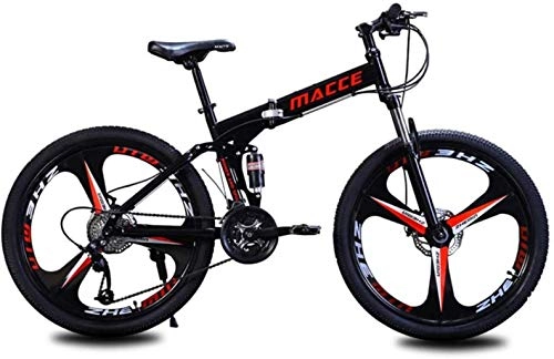 Zusammenklappbare Mountainbike : Ceiling Pendant Adult-bcycles BMX Mountain Bike Carbon-Stahlrahmen Fahrrad 3 Speichen-Rder Doppelscheibenbremsen Falten Fahrrad Rennrad Outdoor Radfahren (Color : C, Size : 24in / 24 Speed)