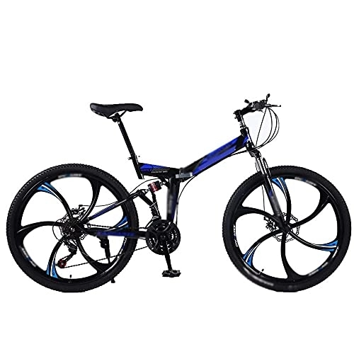 Zusammenklappbare Mountainbike : COUYY Mountainbike-faltendes Fahrrad integriertes Rad Unisex-Suspension mit hoher Kohlenstoffstahl Doppelscheibenbremsschüler, 24inch21Speed