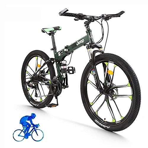 Zusammenklappbare Mountainbike : Fahrräder 26 Zoll Outroad Mountainbike Leichte Falträder Studenten Tragbares Kompaktes Stadt-Landfahrrad Erwachsene Frauen Fahrräder Rennrad MTB Trail Fahrrad (Color : Green) fengong (Color : Green)