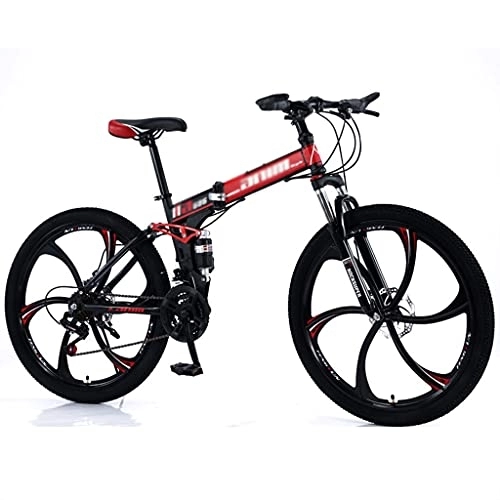 Zusammenklappbare Mountainbike : FAXIOAWA Kinderfahrrad 30-Gang-Schalt-Mountainbike, Aluminium-Stahlrahmen-Rennrad mit Stoßdämpfern und Doppelscheibenbremse für Erwachsene und Jugendliche (Size : 27 Speed)