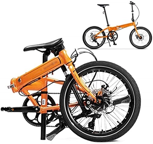 Zusammenklappbare Mountainbike : HJRBM Fahrräder Faltbares Fahrrad 20 Zoll， 8-Gang Faltrad Fahrrad， MTB Fahrrad mit Doppelscheibenbremse， Unisex Leichtes Pendlerfahrrad 5-29，Schwarzes Fengong (Farbe : Orange)