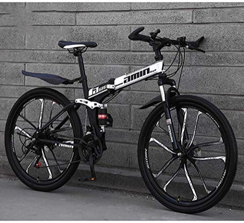 Zusammenklappbare Mountainbike : JIAWYJ YANGHAO-Mountainbike für Erwachsene- Mountainbike-faltende Fahrräder, 26"30-Gang-Doppelscheibenbremse Volle Suspension Anti-Rutsch, Leichter Rahmen, Federgabel DGZZXCSD-1 (Color : W 4)