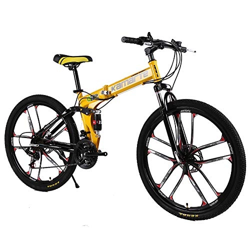 Zusammenklappbare Mountainbike : liu Bike Adult Damping Mountainbike, Doppelscheibenbremse Einrad Offroad Speed Bicycle Folding Mountainbike, 26 inch, 21 Speed