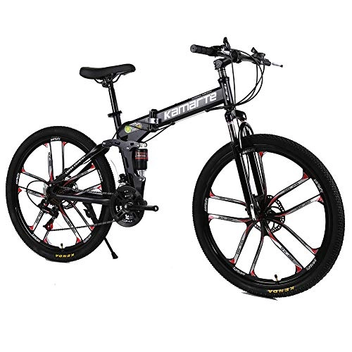 Zusammenklappbare Mountainbike : liu Fahrradklapprahmen aus Aluminiumlegierung, Bicicleta Mountainbike Woman Reifen Hydraulische Bremsen 21 / 24 / 27Geschwindigkeit (10 Messerrad), 26 inch, 24 Speed