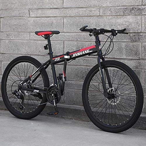 Zusammenklappbare Mountainbike : LJLYL Faltbares Mountainbike für Männer und Frauen, Hardtail MTB Bikes Fahrrad, Rahmen aus Kohlenstoffstahl, Stahlscheibenbremse, 24 / 26 Zoll Rad, B, 26 inch 21 Speed