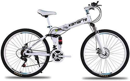 Zusammenklappbare Mountainbike : NENGGE 24 Zoll leichte Mini Folding Mountain Bike, Student Kleiner bewegliches Fahrrad Fully MTB (Color : White)