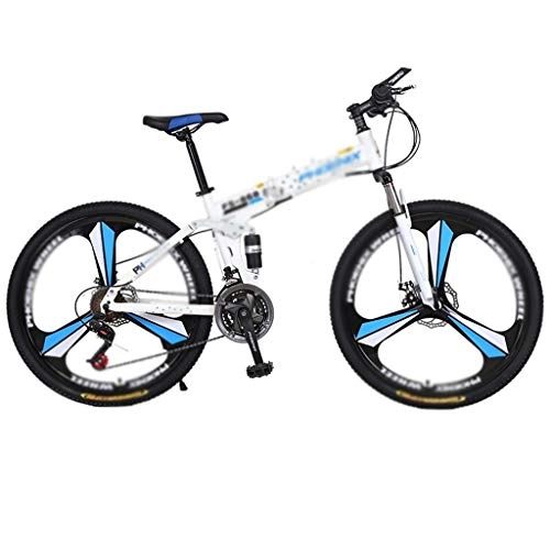 Zusammenklappbare Mountainbike : NYKK Rennräder Faltrad, 26-Zoll-Räder Tragbare Carbike Fahrrad Erwachsene Kursteilnehmer Ultra-Light Tragbarer Stahlrahmen (Color : Blue, Größe : 21 Speed)
