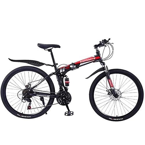 Zusammenklappbare Mountainbike : QCLU 24-Zoll- faltendes Mountainbike, leichte Mini-Faltrad-Fahrrad-Erwachsener-Studenten- Fahrrad kleines tragbares Fahrrad (Color : Black)
