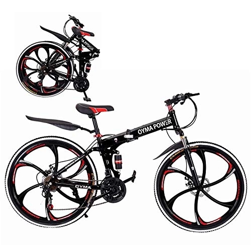 Zusammenklappbare Mountainbike : Rennrad für Erwachsene, Outdoor-Mountainbike, 21-Gang-26-Zoll-Faltrad, Doppelscheibenbremse, Fahrräder, Fahrradräder, Doppelfederung, MTB-Fahrräder, Doppelscheibenbremse, Fahrräder für Erwachsene
