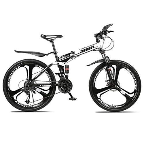 Zusammenklappbare Mountainbike : Tbagem-Yjr Folding Mit Variabler Geschwindigkeit 26 Zoll Mountainbike, Mit Hohem Kohlenstoffstahlrahmen Einstellplatz Fahrrad (Color : Black, Size : 30 Speed)