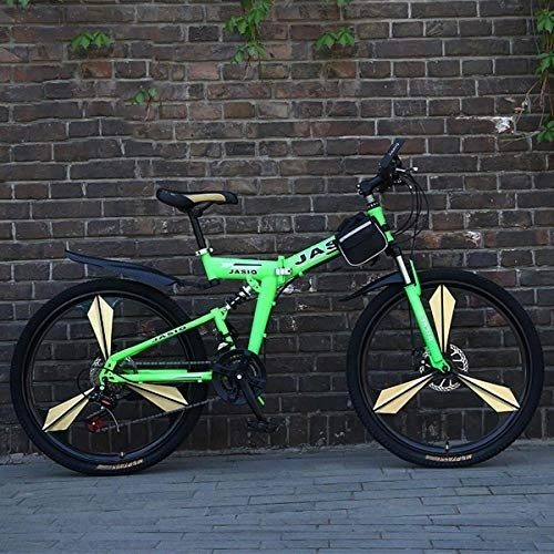 Zusammenklappbare Mountainbike : WEHOLY Zusammenklappbares faltbares tragbares Fahrrad, 26-Zoll-Mountainbike mit 27-Gang-Fahrrad mit Variabler Geschwindigkeit für eine Höhe von 120 bis 145 cm, 9, 27 Geschwindigkeit
