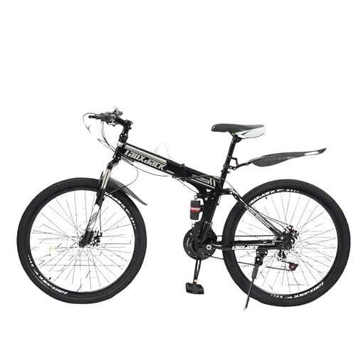 Zusammenklappbare Mountainbike : Weiß & Schwarz 21-Gang 26 Zoll Fahrrad Shimano 26" Mountainbike mit Gabelfederung