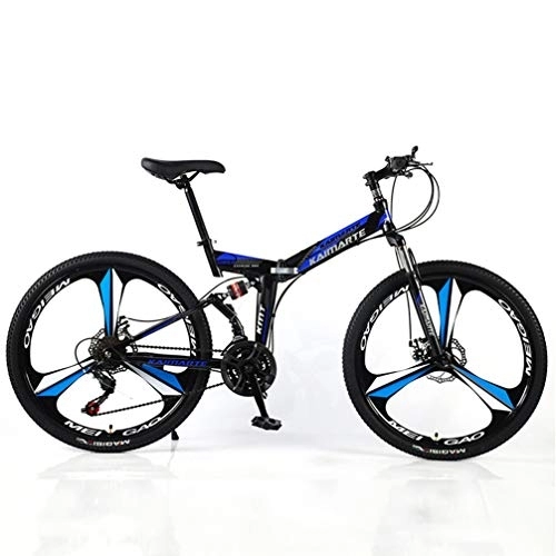 Zusammenklappbare Mountainbike : YUKM DREI-Speichen-Räder sind für Erwachsene Männer und Frauen in fünf Farben, DREI-Gang-Umwandlung Mountainbikes, Faltbare bewegliche Off-Road Bikes, Blau, 26 inch 21 Speed