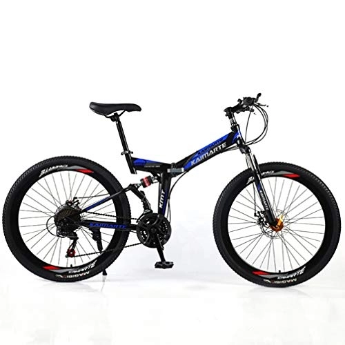 Zusammenklappbare Mountainbike : YUKM Speichen-Rad 3-Speed ​​Conversion Mountainbike, Faltbare bewegliches Off-Road-Fahrrad, fünf Farben, Geeignet für Männer und Frauen, Blau, 26 inch 27 Speed