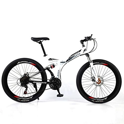 Zusammenklappbare Mountainbike : YUKM Speichen-Rad 3-Speed ​​Conversion Mountainbike, Faltbare bewegliches Off-Road-Fahrrad, fünf Farben, Geeignet für Männer und Frauen, Weiß, 26 inch 21 Speed