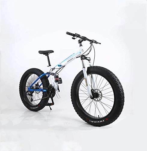 Zusammenklappbare Mountainbike : ZTBXQ Fitness Sport im Freien Falten Fett Reifen Herren Mountainbike 17-Zoll-Doppelscheibenbremse / High-Carbon Stahlrahmen Bikes 7-Gang-Schneemobil Fahrrad 24-Zoll-Räder