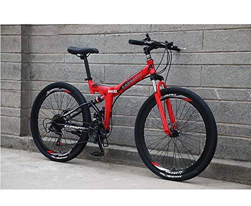 Zusammenklappbare Mountainbike : ZTBXQ Fitness Sport im Freien Klappbares Mountainbike-Fahrrad für Männer Frauen Rahmen aus kohlenstoffhaltigem Stahl Vollgefederte MTB-Bikes Doppelscheibenbremse