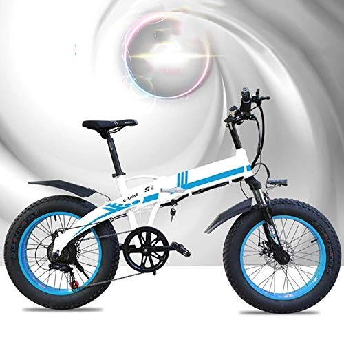 Zusammenklappbares elektrisches Mountainbike : 20 * 4.0 Zoll Folding Elektro-Fahrrad, Aluminiumlegierung 48V10AH 500W Strong Fat Mountain Bike, B
