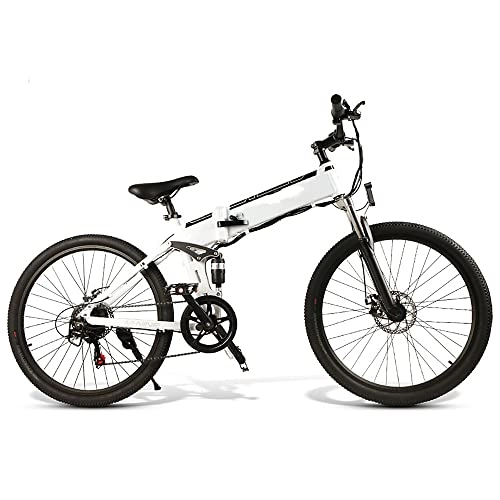 Zusammenklappbares elektrisches Mountainbike : 26 E-Bike Zoll zusammenklappbares Elektrofahrrad Power Assist Elektrofahrrad Speichen Felgenroller Moped Bike 48V 500W Motor