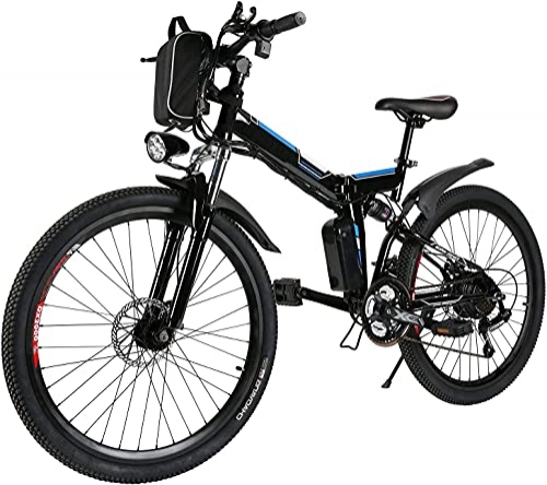 Zusammenklappbares elektrisches Mountainbike : 26 Zoll Elektrofahrrad Klappbar Für.E-Bike Abnehmbare 36V / 8Ah Batterie, Mountainbike 21-Gang E-MTB （DE Stock