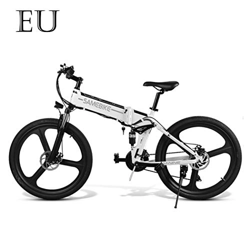 Zusammenklappbares elektrisches Mountainbike : Adolenb E-Bike 26 Zoll E-Faltrad Elektrofahrrad Faltbares Mountainbike mit großer Kapazität (48V 350W), Doppel-Federung und 21-Gang Shimano