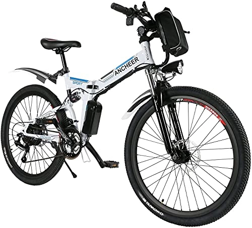 Zusammenklappbares elektrisches Mountainbike : ANCHEER E-Bike / Elektrofahrrad, Faltbare Pedelec mit 250w Motor und 36V-8AH Akku