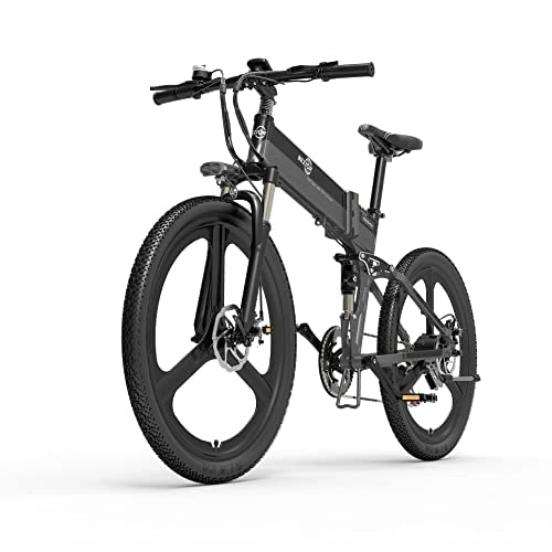 Zusammenklappbares elektrisches Mountainbike : Bezior E-Mountainbike Faltbar Elektrofahrräder Herren 26 Zoll mit 48V 10.5Ah Fahrrad für Damen und Herren Shimano 7-Gänge X500PRO ebike für Pendeln zur Arbeit und Outdoor Reisen