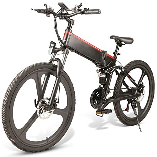 Zusammenklappbares elektrisches Mountainbike : BULABULA Folding Mountain Bike Electric Bicycle 26 Inch 350W Brushless Motor 48V Portable for Outdoor