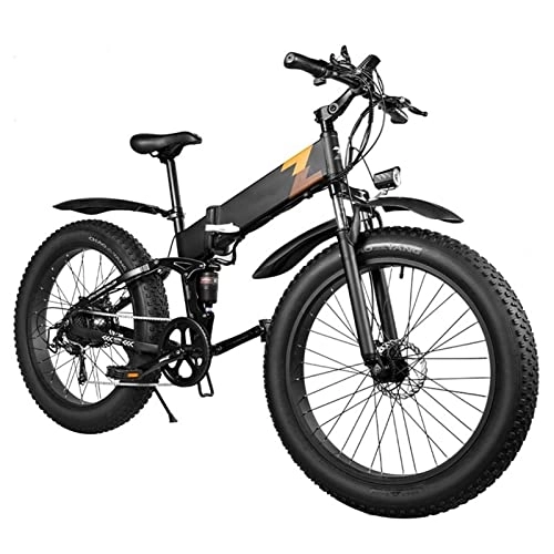 Zusammenklappbares elektrisches Mountainbike : BZGKNUL EBike 400W Foldaway Ebike 26" Fat Tire Folding Elektro-Fahrrad 4 8V 10AH Lithium-Batterie 7 Geschwindigkeit 21, 7 MPH. Strand Snow Mountain E-Bike for Weiblich