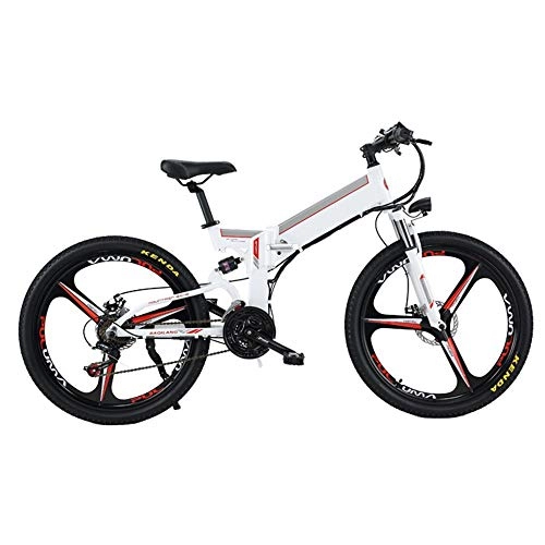 Zusammenklappbares elektrisches Mountainbike : CHEZI bikeElektrofahrrad Mountainbike Faltbare 48 V Lithium-Batterie Fahrrad Erwachsene Doppelbatterie Auto Elektroauto EIN Rad