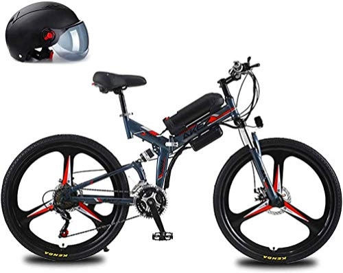 Zusammenklappbares elektrisches Mountainbike : E-Bike Mountainbike Electric Snow Bike, 26 '' 350W Motor Falten Elektrische Mountainbike, Elektrisches Fahrrad mit 48-V-Lithium-Ionen-Batterie, Premium-volle Federung und 21-Gang-Getriebe Lithium-Batt