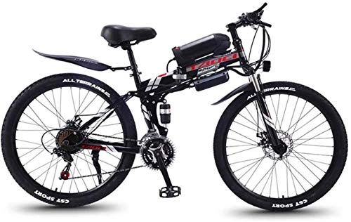 Zusammenklappbares elektrisches Mountainbike : Electric Snow Bike, Schnelle E-Bikes for Erwachsene Folding Elektro-Mountainbike, 350W Schnee Bikes, Abnehmbare 36V 8AH Lithium-Ionen-Akku, Erwachsene Premium-Fully 26 Zoll Elektro-Fahrrad Lithium Bat