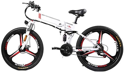 Zusammenklappbares elektrisches Mountainbike : Elektrisches Schneefahrrad, elektrisches Mountainbike, zusammenklappbares Ebike, 350 W, 21 Gänge, Magnesiumlegierung, Klapprad, ultraleicht, versteckter Akku, für Erwachsene
