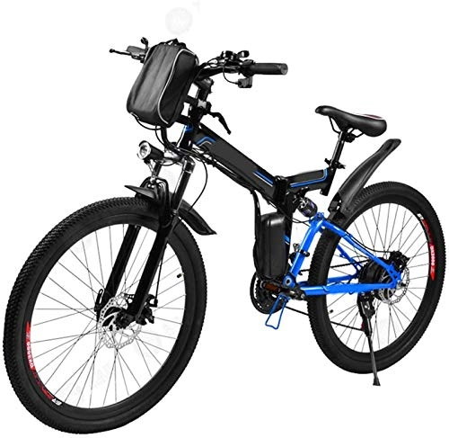Zusammenklappbares elektrisches Mountainbike : Elektrofahrrad, 21 Elektro-Folding Mountain Bike mit abnehmbarem 36v 8ah Lithium-Ionen-Akku 250W Motor Electric Bike E-Bike 26 Speed ​​Gear Unisex Stoß- elektrischer Fahrrad-Rahmen, Fahrrad