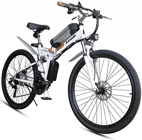 Zusammenklappbares elektrisches Mountainbike : Elektrofahrrad, Faltendes elektrisches Fahrrad, 26-Zoll-tragbares elektrisches Mountainbike Hohe Kohlenstoffstahlrahmen Doppelscheibenbremse mit vorderen LED-Licht Hybrid-Fahrrad 36V / 8Ah, Fahrrad